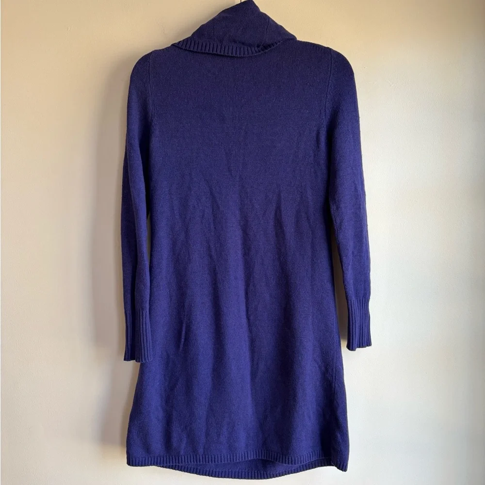 Banana Republic Cashmere Blend Blue Cowl Neck Sweater Dress Size XS